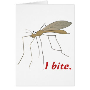 Cartão engraçada morda design de mosquito
