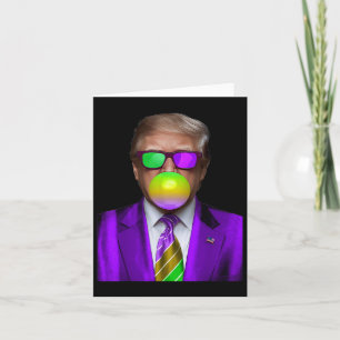 Cartão Engraçada Tremor Goma Negra Camisa Trump Mardi Gra