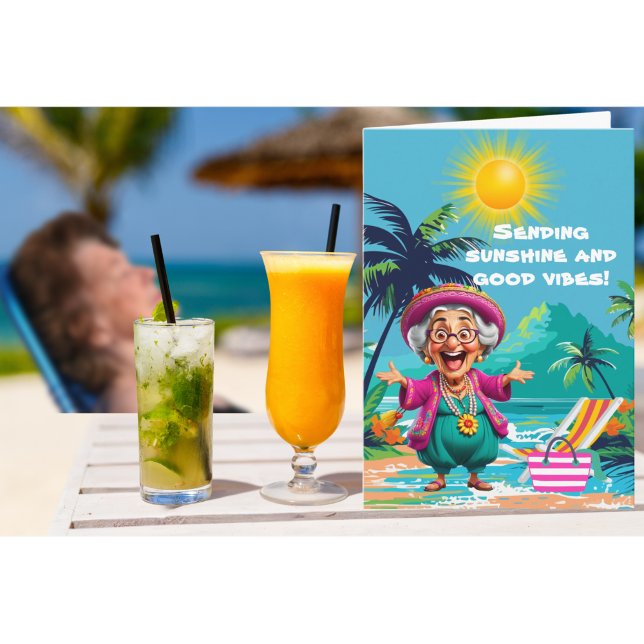 Cartão Engraçada Velha Enviando Brilho E Boas Víblias (Criador carregado)