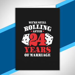 Cartão Engraçado 24º Aniversário Casais Casados 24 Anos