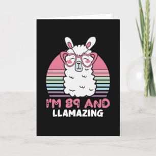 Cartão Engraçado Adorável Llama 89º Presente De Aniversár