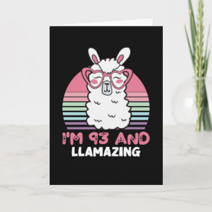 Cartão Engraçado Adorável Llama 93º Presente De Aniversár