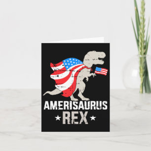 Cartão Engraçado Amerisauro Rex Dinossauro Independência 
