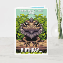 Cartão Engraçado Aniversário Amigo Lizard Personalizado