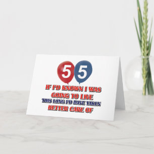 Cartão Engraçado aniversário de 55 anos