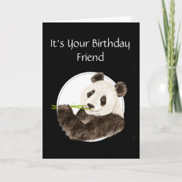 Cartão Engraçado, aniversário do amigo, panda, urso