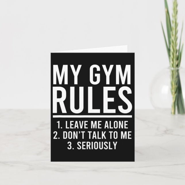 Cartão Engraçado As Minhas Regras De Gym (Frente)