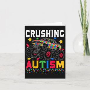 Cartão Engraçado Autismo Sensibilização Monstro Caminhão