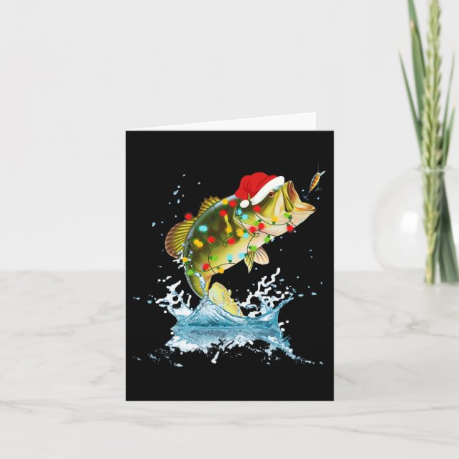 Cartão Engraçado B Pescar Papai Noel Natal Pescador de Pa (Frente)