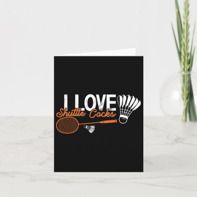 Cartão Engraçado Badminton Humor Smash Shuttle Birdie Esp (Frente)