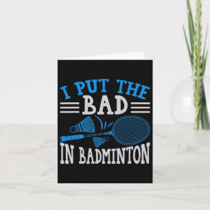 Cartão Engraçado Badminton Humor Smash Shuttle Birdie Esp