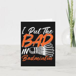 Cartão Engraçado Badminton Humor Smash Shuttle Birdie Spo