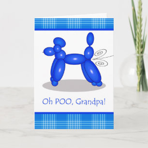 Cartão Engraçado Belo Aniversário para o Vovô, Poodle
