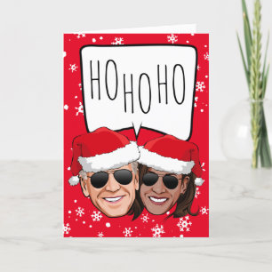 Cartão Engraçado Biden Harris Natal: Ho Ho HO