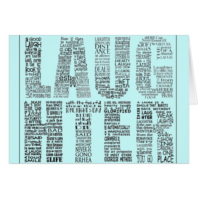 Cartão Engraçado, Bonito, Arte Gráfica Risada (Frente horizontal)