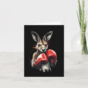 Cartão Engraçado Boxer Kangaroo Com Luvas De Boxas Lutand