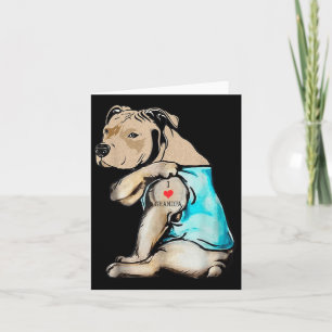 Cartão Engraçado Cachorro Pitbuloso Adoro Vovô Tattoo Eng