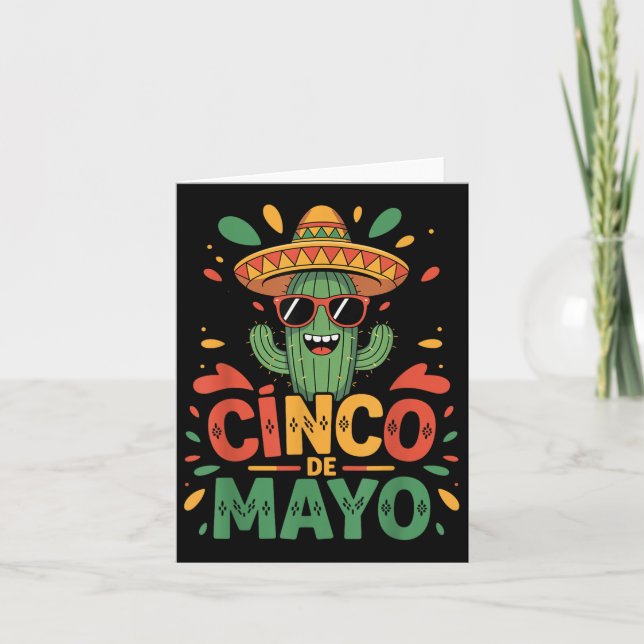 Cartão Engraçado Cactus E Sombrero Cinco De Mayo Cactus S (Frente)