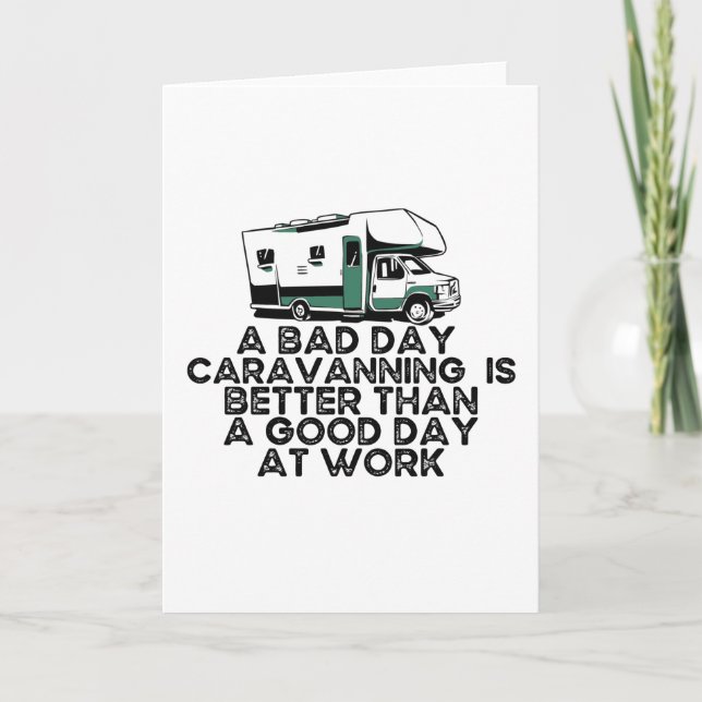 Cartão Engraçado Caravanning, Camping Lover (Frente)