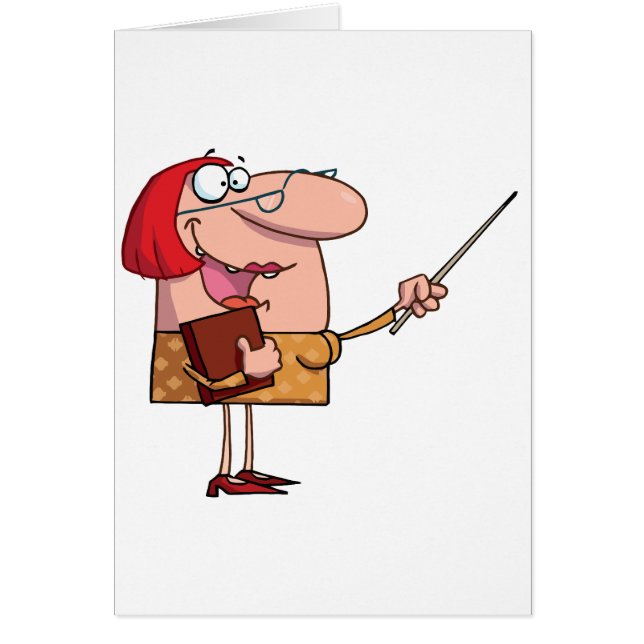 Cartão Engraçado Cartoon Professora (Frente)