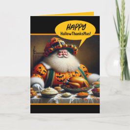 Cartão Engraçado Combo Halloween, Ação de Graças e Natal