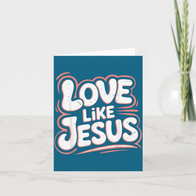 Cartão Engraçado Como Jesus Groovy Cristão Menino (Frente)