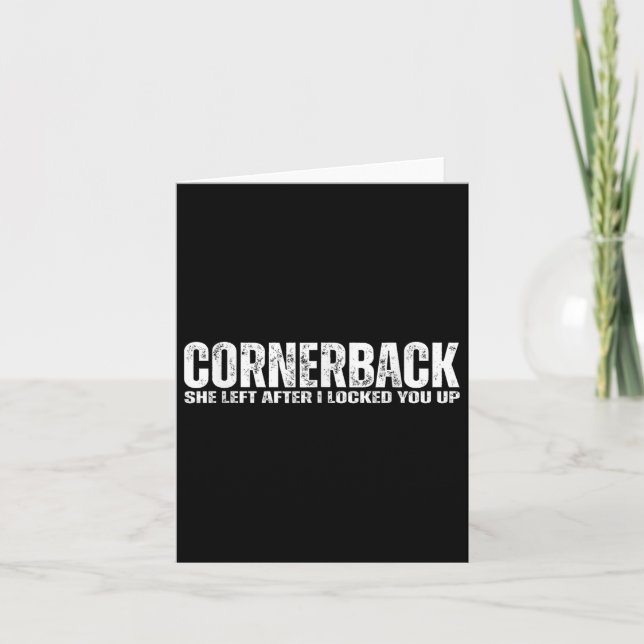 Cartão Engraçado Cornerback, atleta de futebol, citação d (Frente)