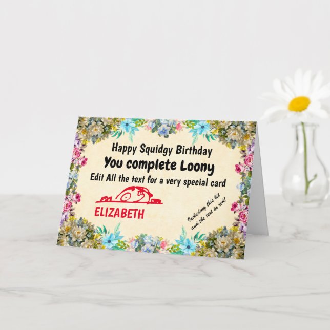 Cartão Engraçado Crie seu próprio humor Fácil de Editar A (Planta pequena)