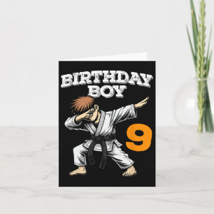 Cartão Engraçado Dabbing 9º Aniversário Boy Karate 9 anos