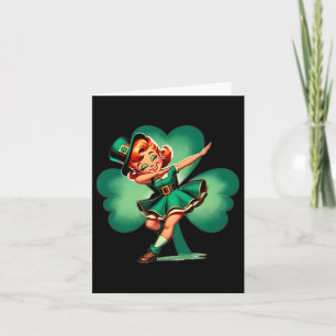 Cartão Engraçado Dabbing Leprechaun Vintage Dia de São Pa