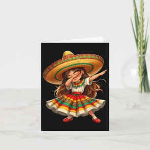 Cartão Engraçado Dabbing mexicano Cinco de Mayo Girl