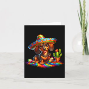 Cartão Engraçado Dachshund Dizendo Hi Cinco De Mayo Sombr