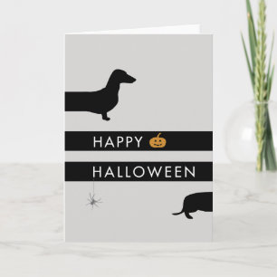 Cartão Engraçado Dachshund Halloween