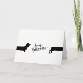 Cartão Engraçado Dachshund Halloween