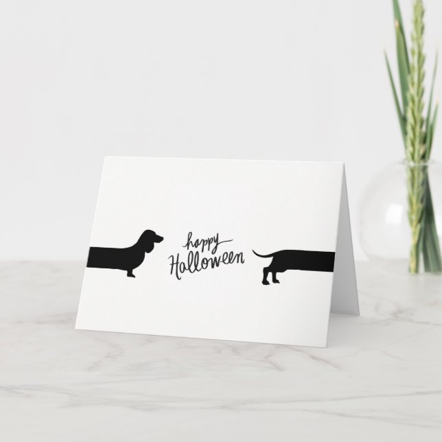 Cartão Engraçado Dachshund Halloween (Frente)