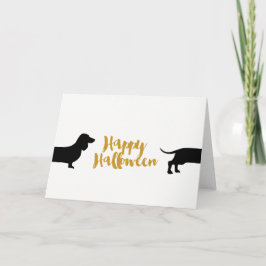 Cartão Engraçado Dachshund Halloween