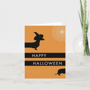 Cartão Engraçado Dachshund Halloween