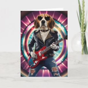 Cartão Engraçado de Beagle Rock Star