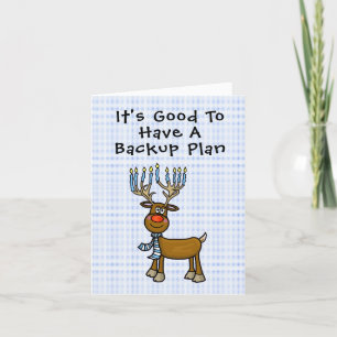Cartão engraçado de Chrismukkah judaico do Rudolph