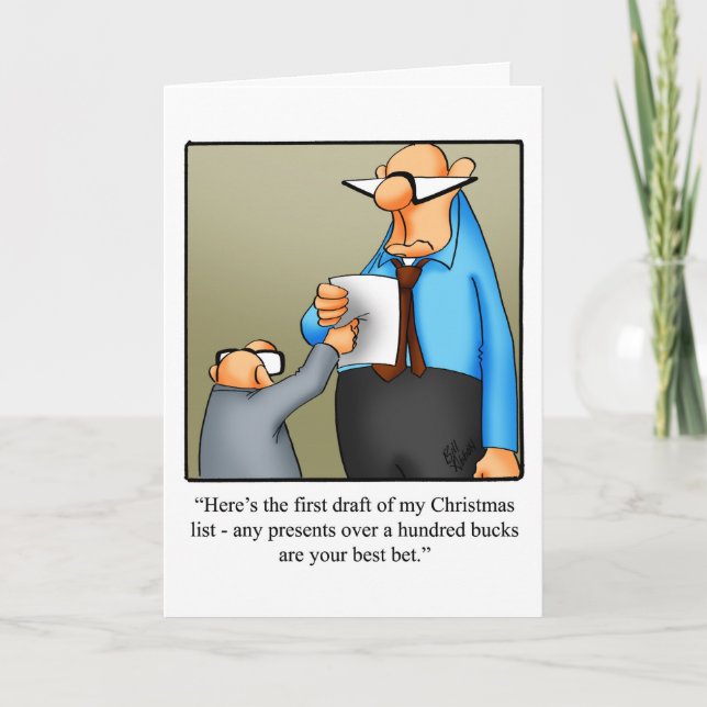 Cartão engraçado de Natal "Primeiro rascunho da li (Frente)