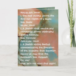 Cartão Engraçado de Páscoa Define as cores de Haggadah