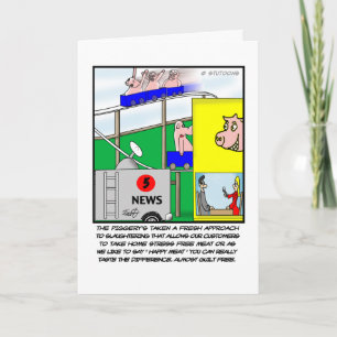 Cartão Engraçado de Suíno - Carne Feliz