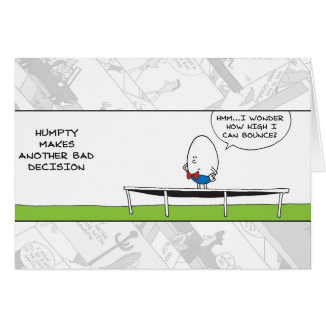 Cartão Engraçado - Decisões Más E Idiotas (Frente Horizontal)