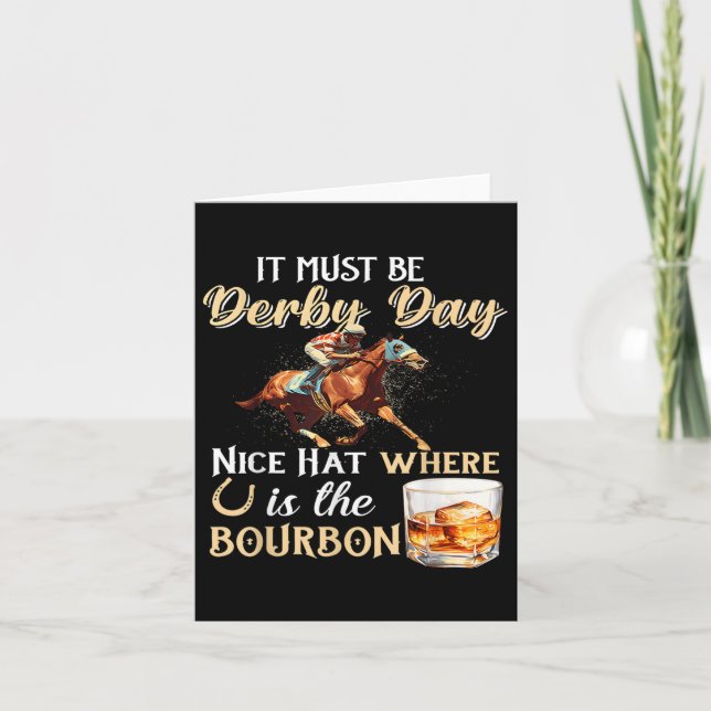 Cartão Engraçado Derby Day Nice Burbon, Onde Corrida de C (Frente)