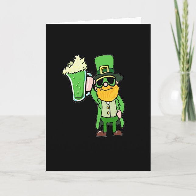 Cartão Engraçado Desenho do Leprechaun Irlandês (Frente)