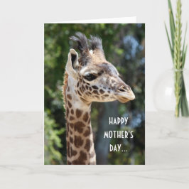 Cartão Engraçado Dia de as mães Girafa, do bonitinho! nº 