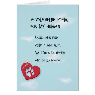 Cartão Engraçado Dia de os namorados Poema do Cão