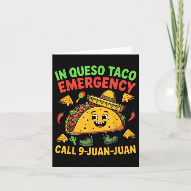 Cartão Engraçado Dizer "Cinco de Mayo, mexicano Taco Fies (Frente)