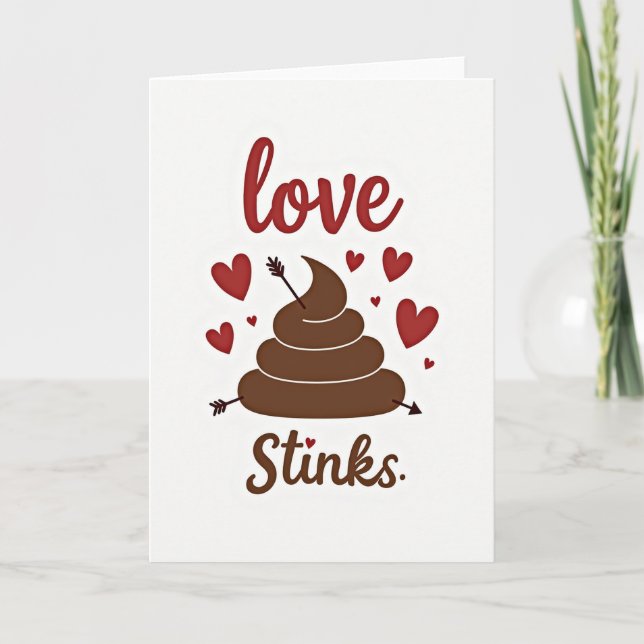 Cartão Engraçado do Amor que Fede Fezes (Frente)