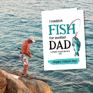 Cartão engraçado do Dia dos Pais sobre pesca